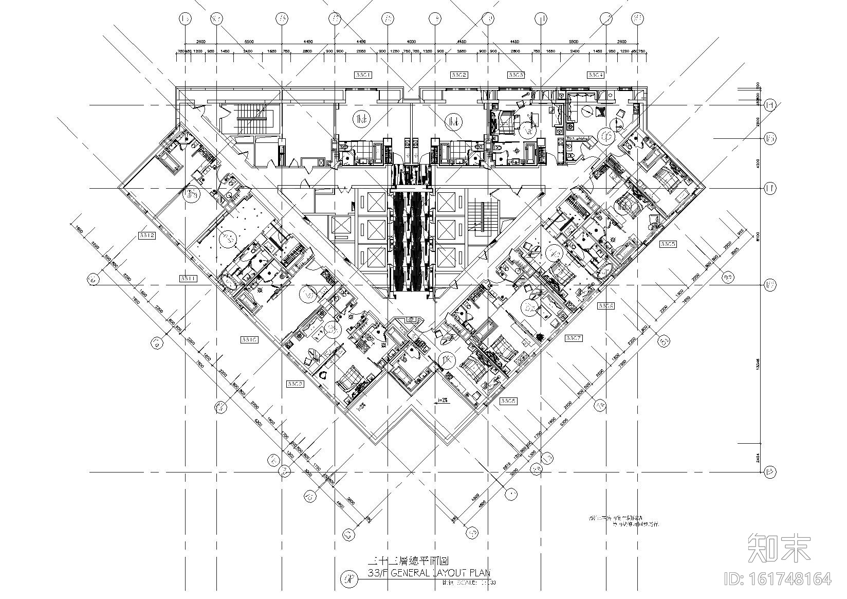 成都高档商务旅游酒店公区客房装饰施工图cad施工图下载【ID:161748164】