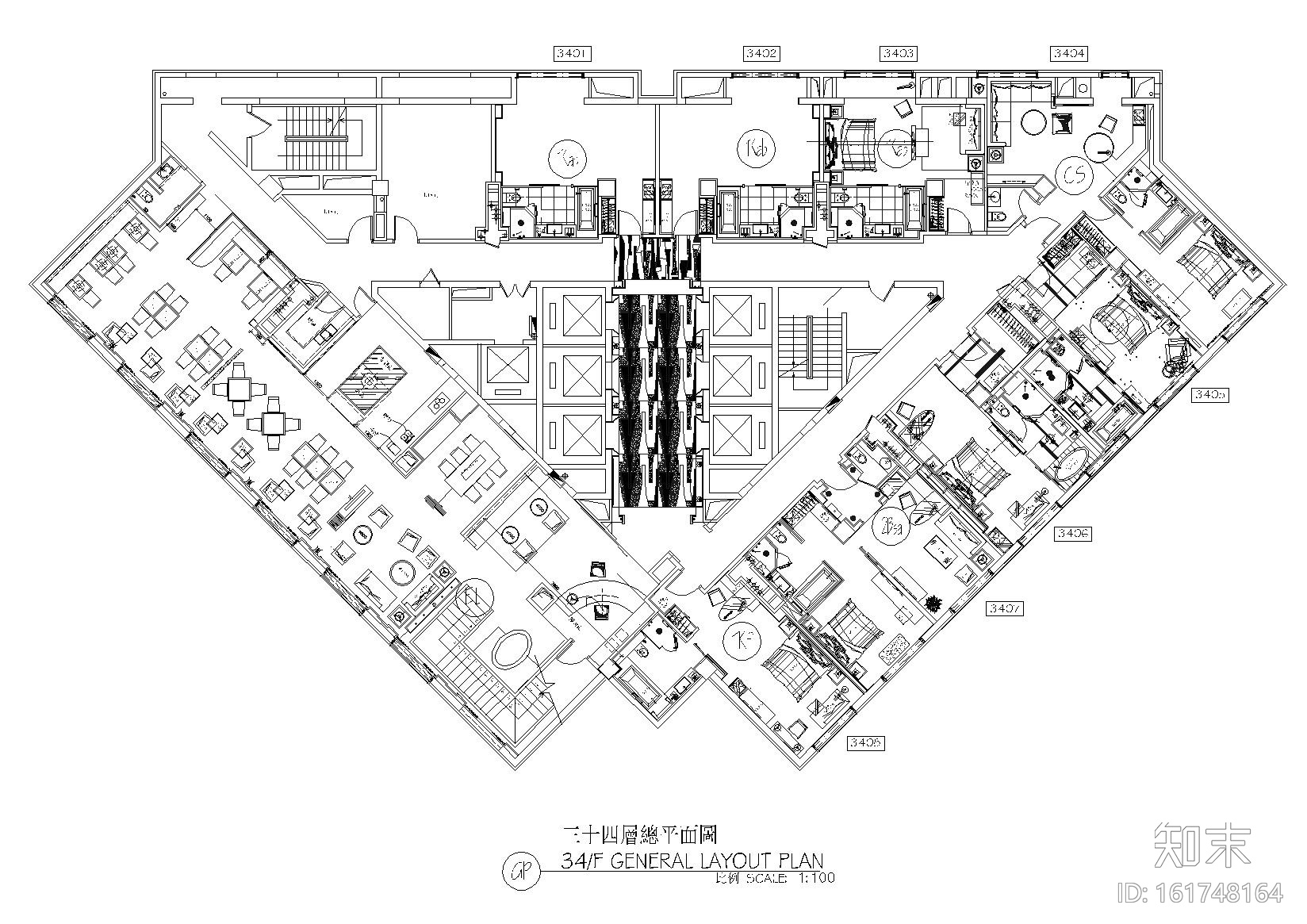 成都高档商务旅游酒店公区客房装饰施工图cad施工图下载【ID:161748164】