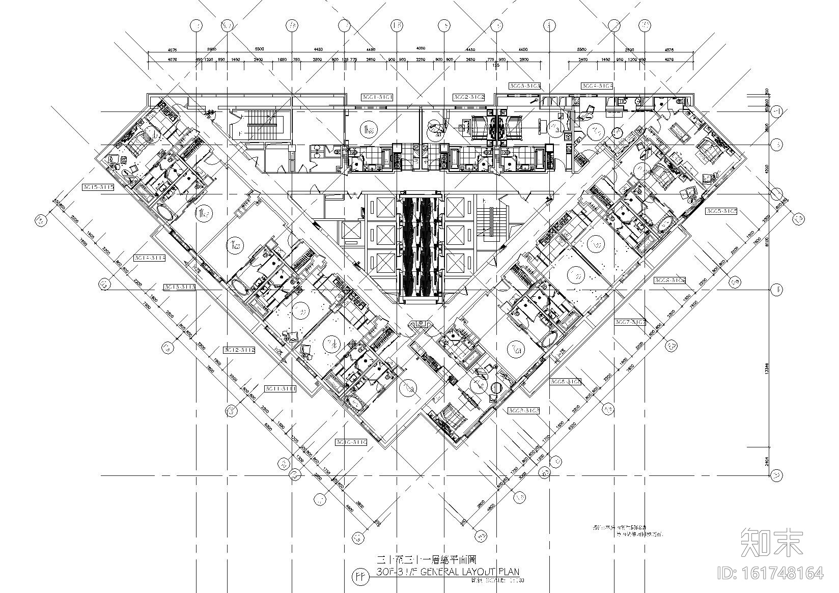 成都高档商务旅游酒店公区客房装饰施工图cad施工图下载【ID:161748164】