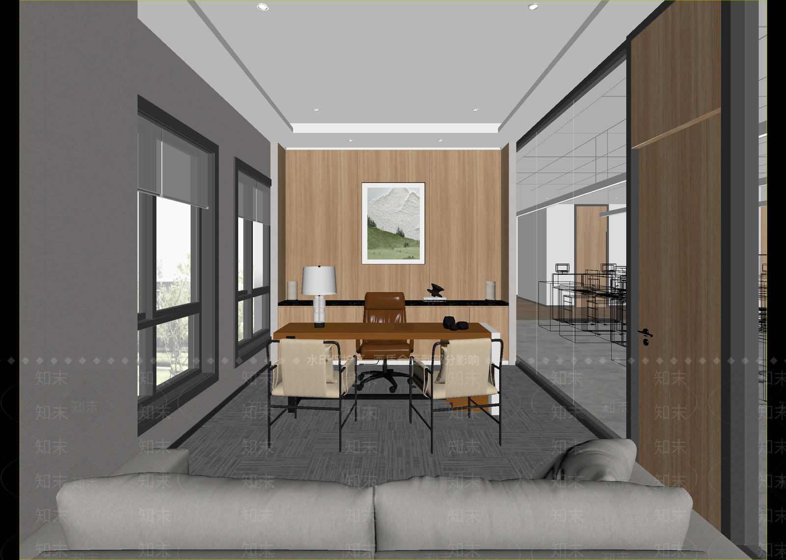 现代会议室3D模型下载【ID:1214741620】