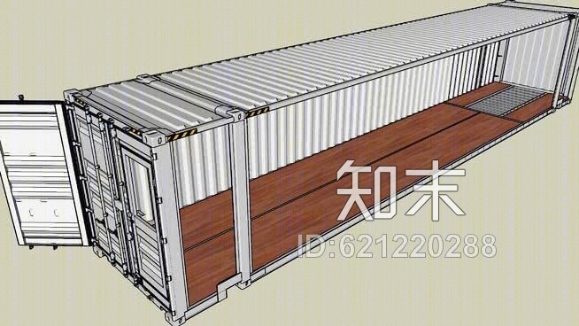 48’高立方容器建模详细，现实性和尺寸-选项-浅灰色SU模型下载【ID:621220288】