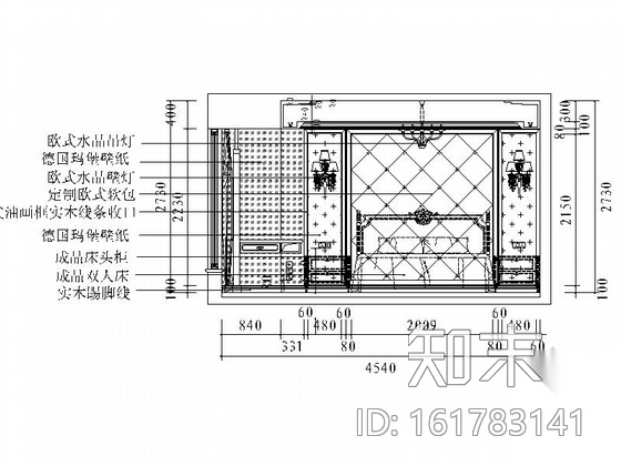 [福建]皇家主题社区典雅欧式三居室装修施工图（含效果）施工图下载【ID:161783141】