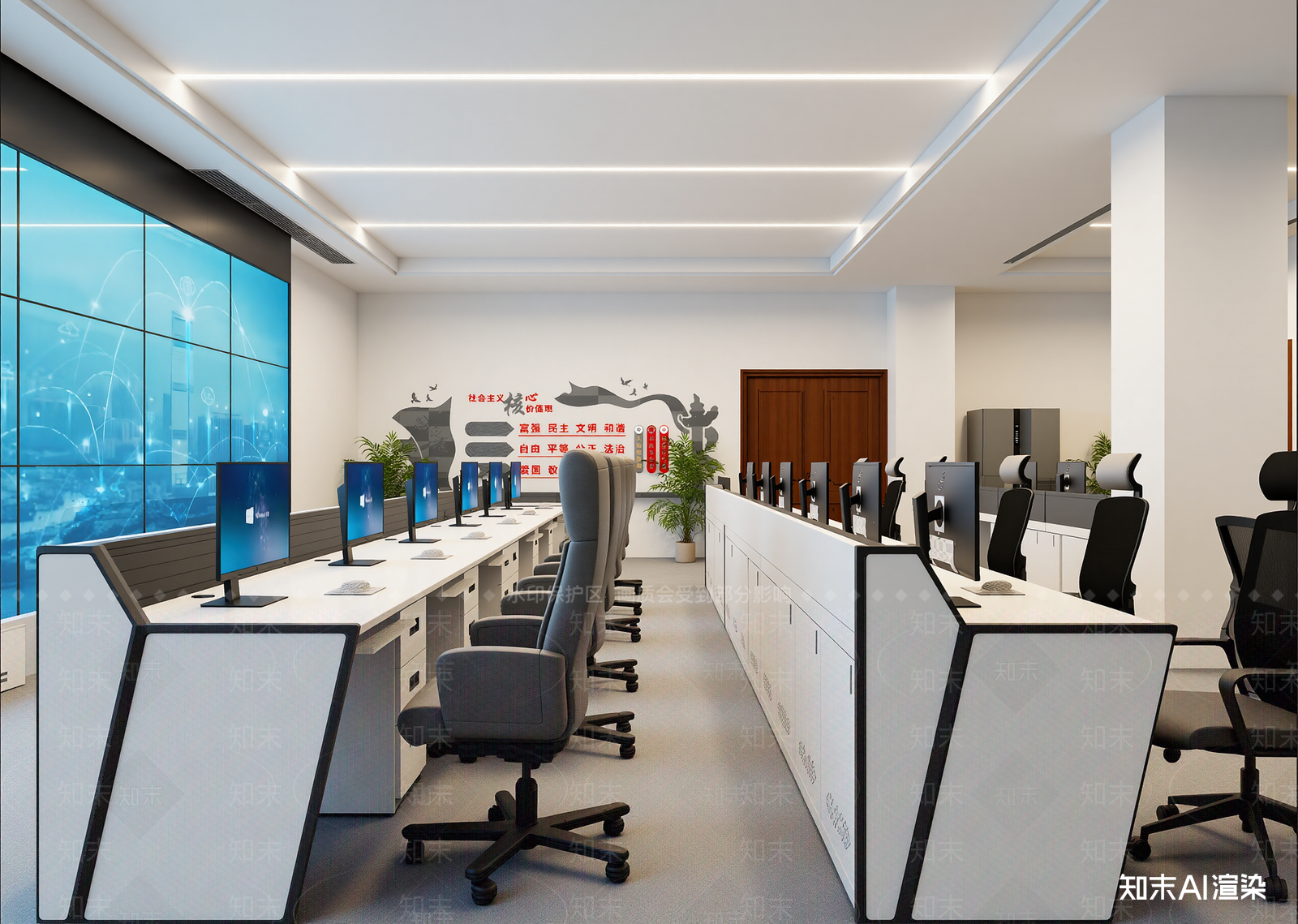 现代办公区3D模型下载【ID:1214779285】