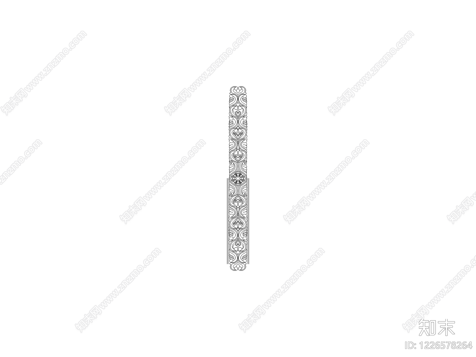 现代格栅装饰构件CAD图纸