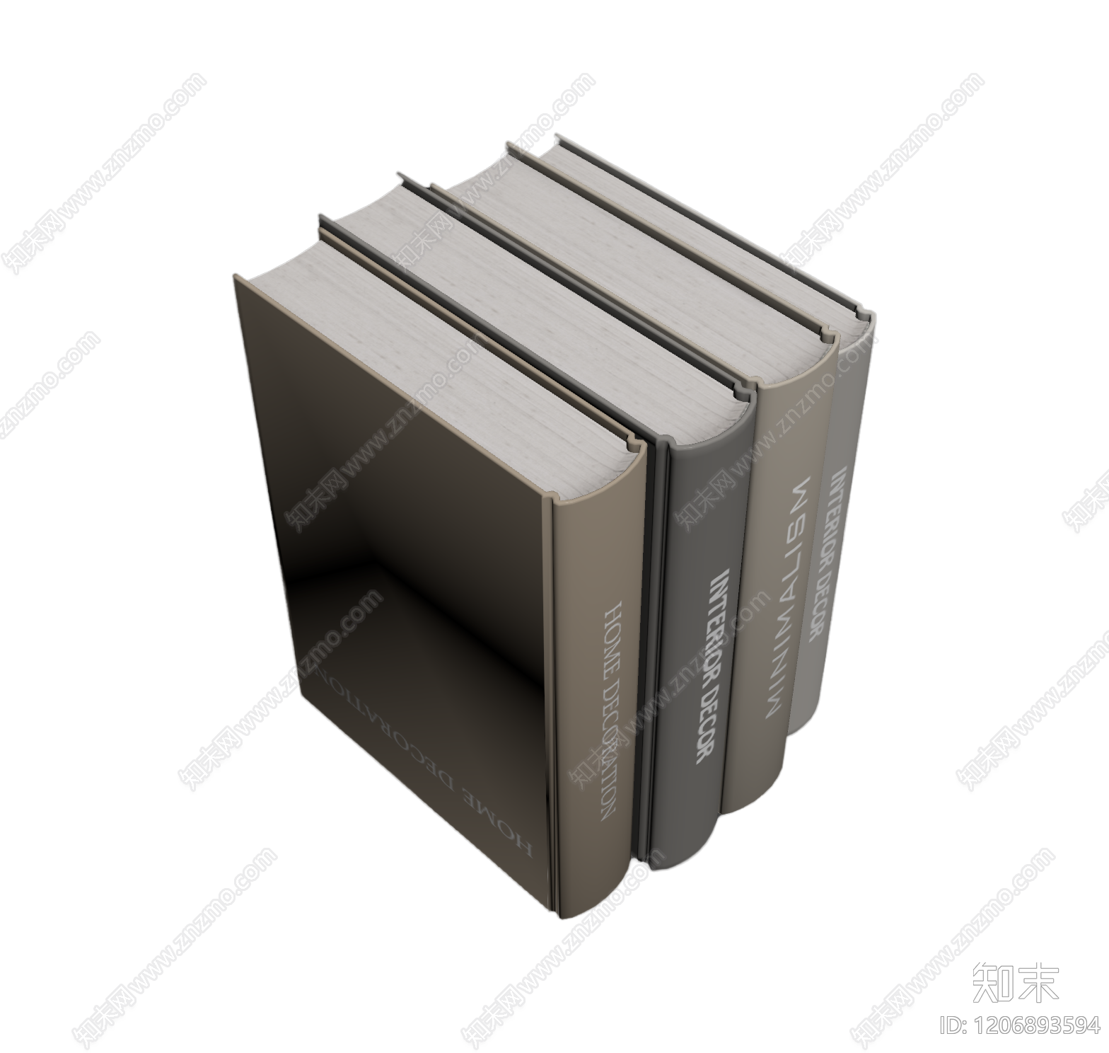 装饰书籍组合体3D模型下载【ID:1206893594】