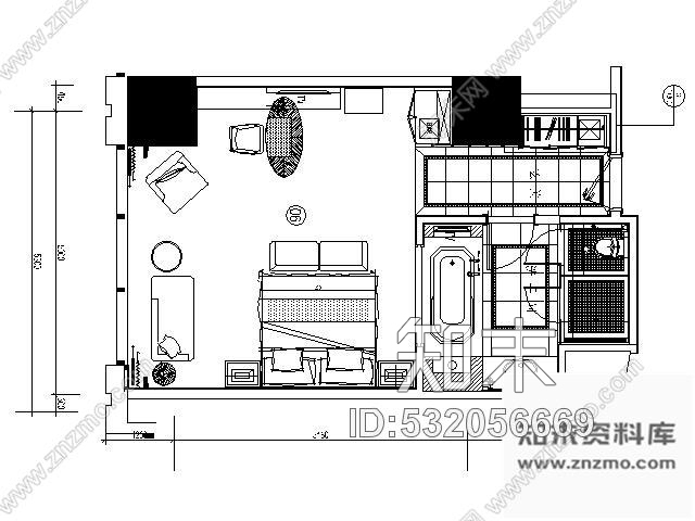 施工图上海五星豪华酒店D型套房施工图cad施工图下载【ID:532056669】