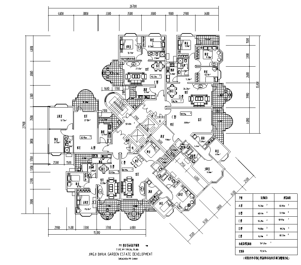 [广东]深圳金基碧华苑建筑CAD（澳大利亚柏涛）cad施工图下载【ID:149555161】
