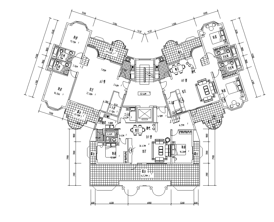 [广东]深圳金基碧华苑建筑CAD（澳大利亚柏涛）cad施工图下载【ID:149555161】