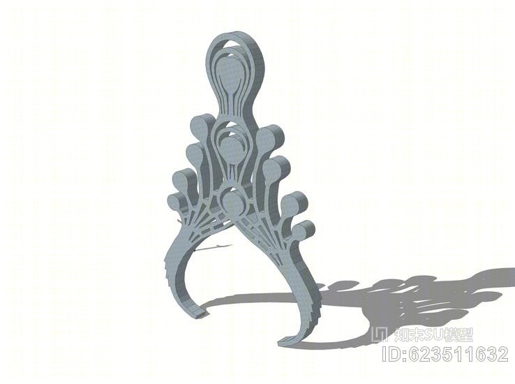 凤凰雕塑SU模型下载【ID:623511632】