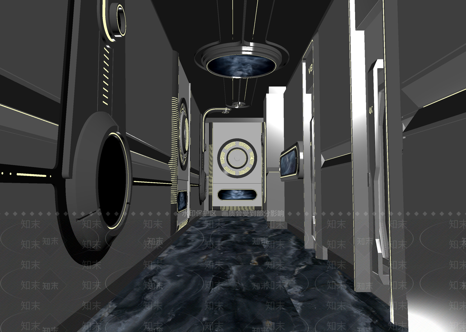 现代走廊3D模型下载【ID:1214813530】