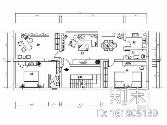 白枫装饰两居室装修图施工图下载【ID:161905139】