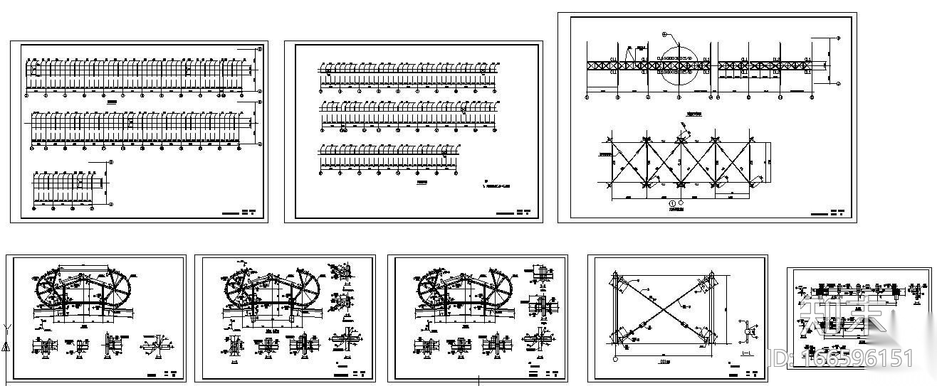 某1800天窗钢结构详图cad施工图下载【ID:166596151】