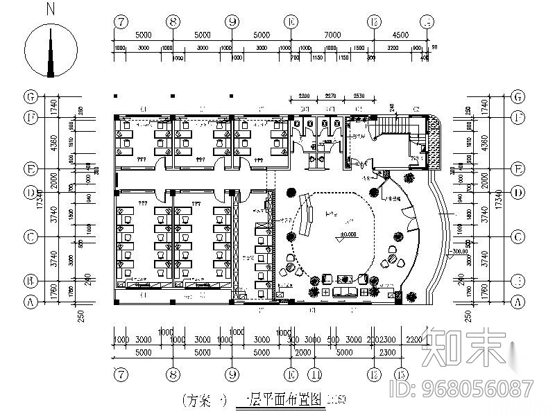 [广东]六层贸易公司办公楼装修图cad施工图下载【ID:968056087】