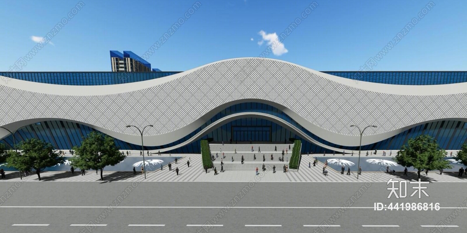 现代大型会展中心3D模型下载【ID:441986816】