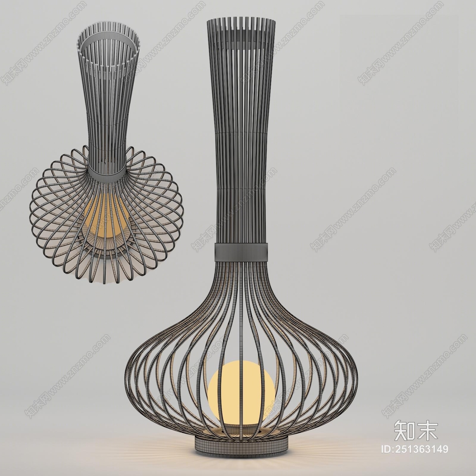 现代落地装饰灯3D模型下载【ID:251363149】
