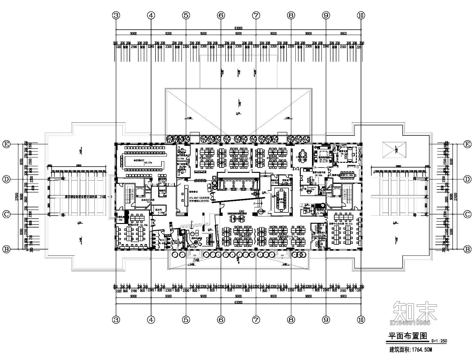大型办公空间施工图cad施工图下载【ID:648910985】