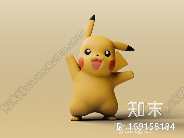 皮卡丘宠物小精灵CG模型下载【ID:169158184】