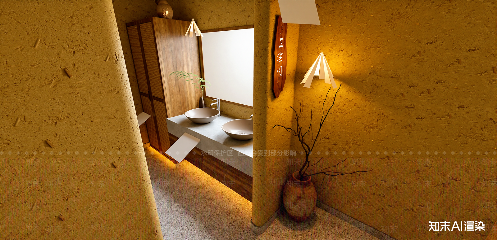 侘寂公共卫生间SU模型下载【ID:1216060344】