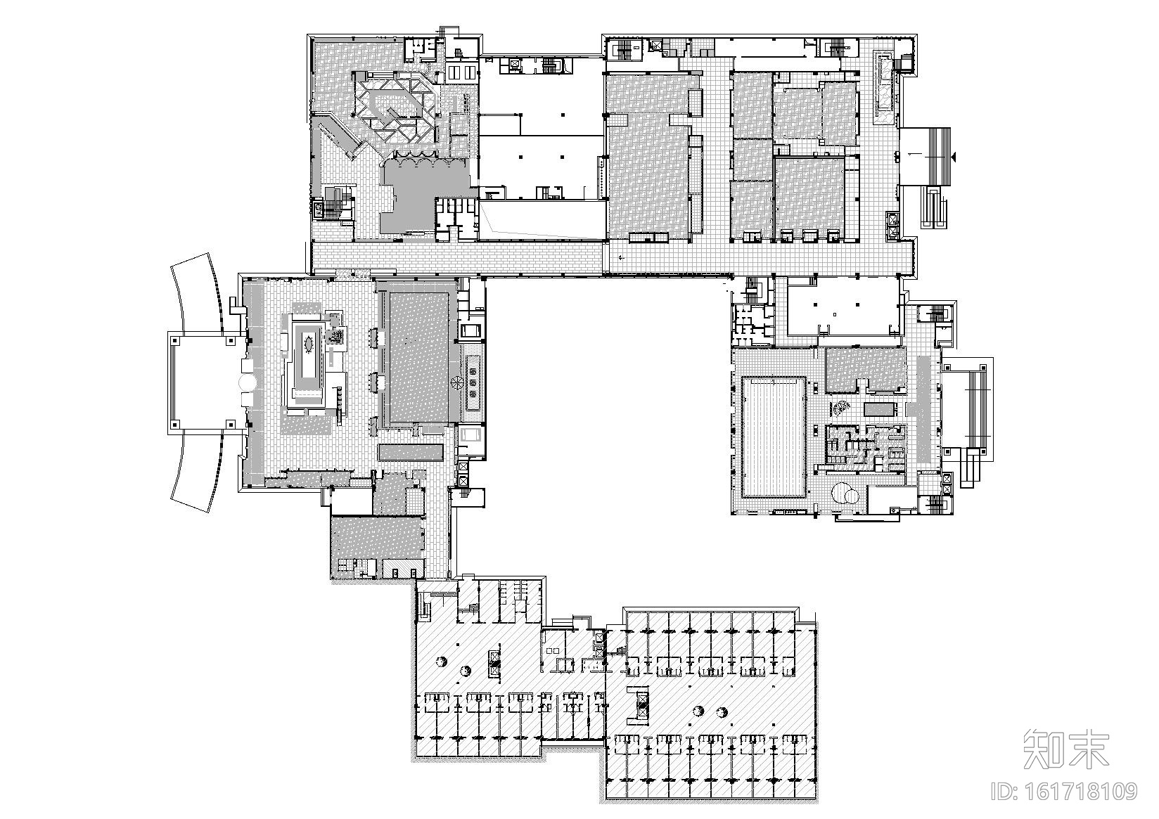 [福建]上杭客家缘酒店工程施工图+效果图cad施工图下载【ID:161718109】