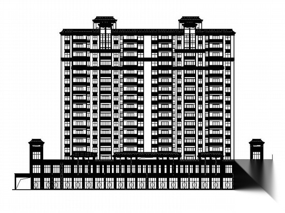 [浙江]二十八层简欧风格安置房小区建筑施工图（含所有楼...cad施工图下载【ID:165943151】