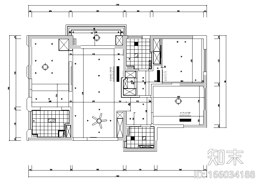 [浙江]原木简约住宅空间设计施工图（附效果图）cad施工图下载【ID:166034188】