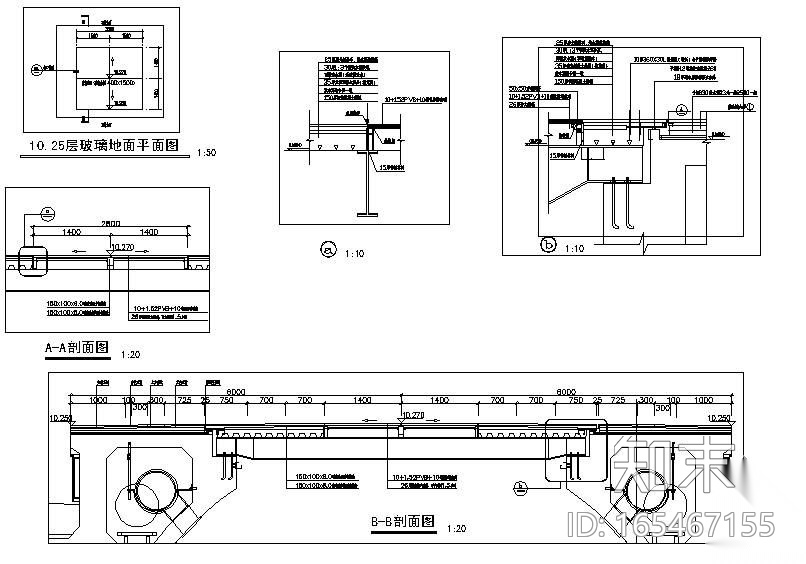 某地面玻璃节点构造详图(含计算书)施工图下载【ID:165467155】