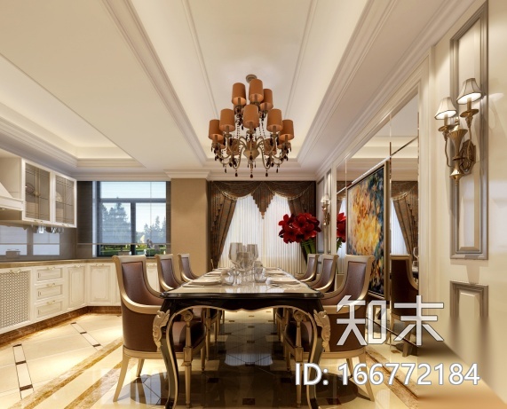 欧式风格-整套复式楼设计CAD施工图（含效果图）cad施工图下载【ID:166772184】