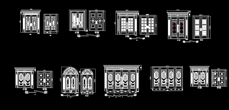 9款大门图库CADcad施工图下载【ID:149623190】