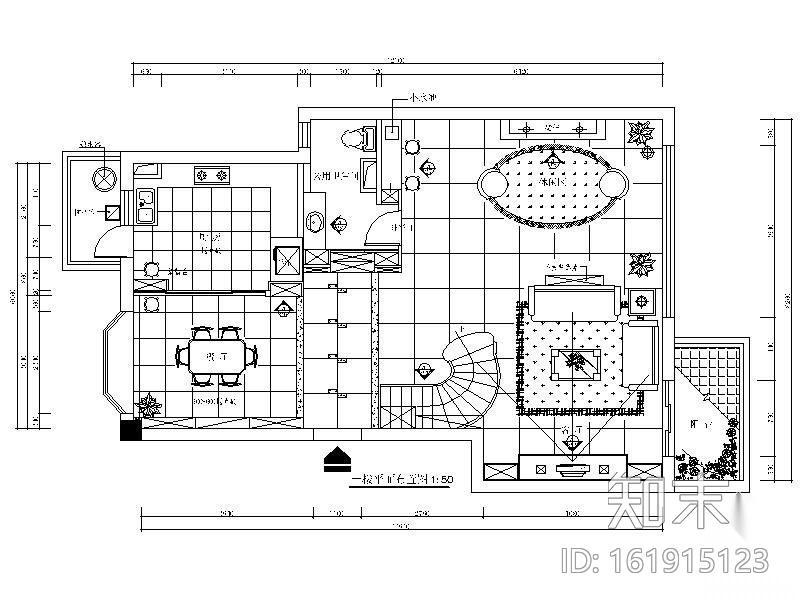 三层别墅空间设计图cad施工图下载【ID:161915123】