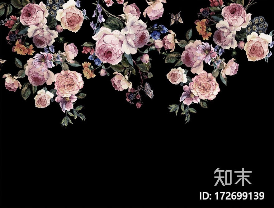 抽象花朵落叶贴图下载【ID:172699139】