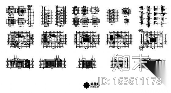 某五层图书馆方案施工图cad施工图下载【ID:165611178】