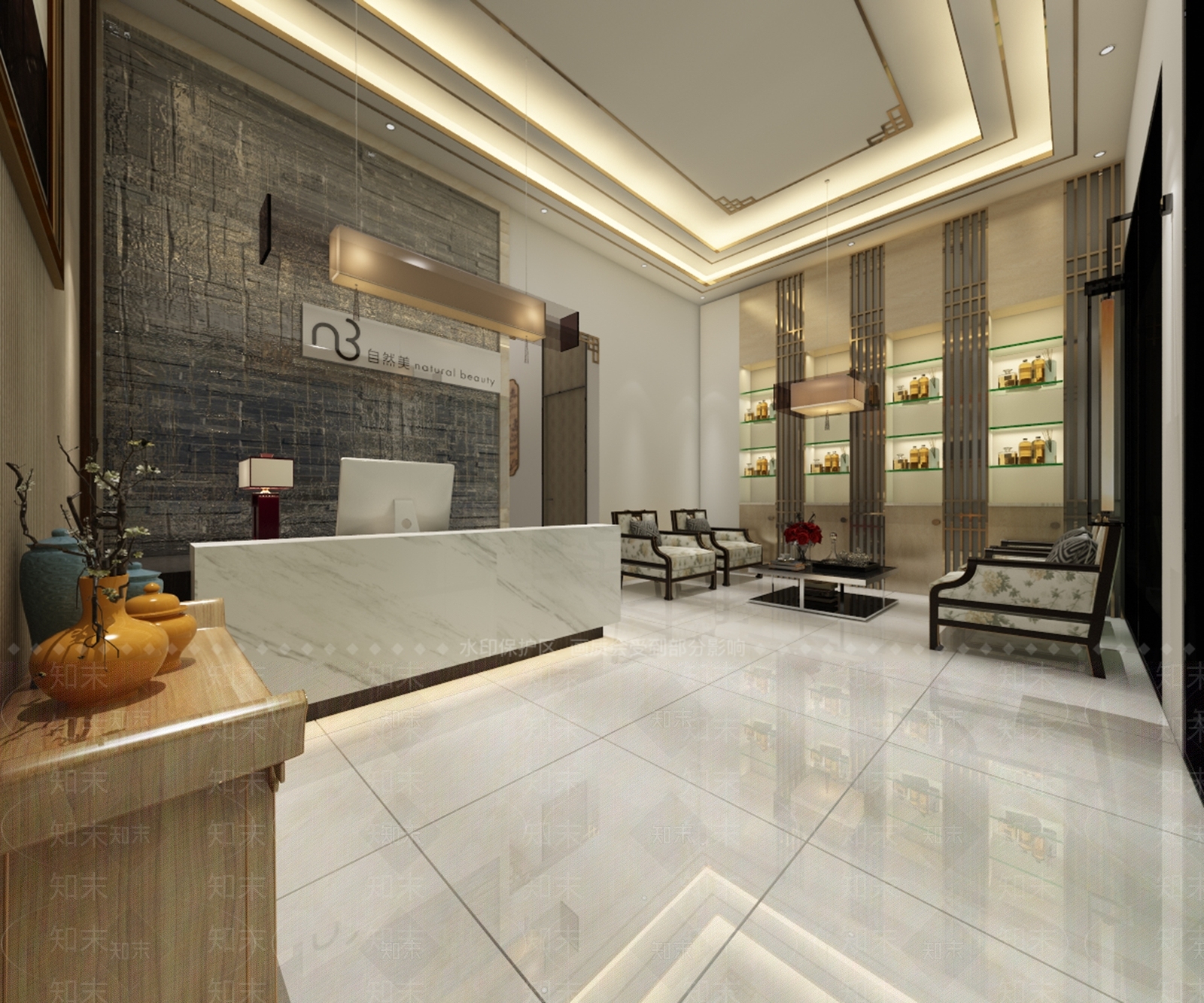 新中式美容院3D模型下载【ID:934543521】