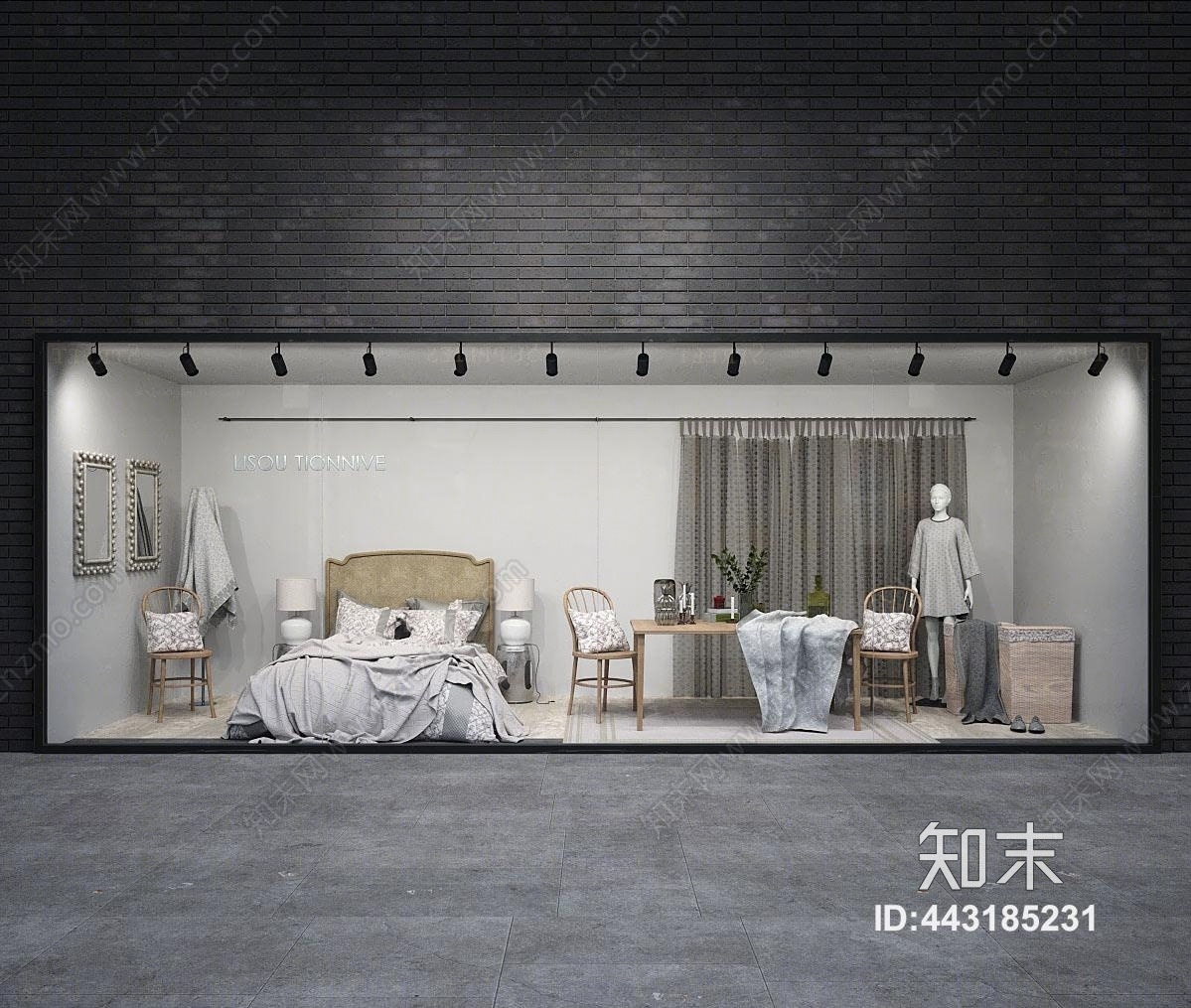 北欧风格家具店橱窗3D模型下载【ID:443185231】