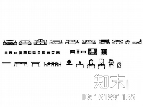 全套家装CAD图块下载施工图下载【ID:161891155】