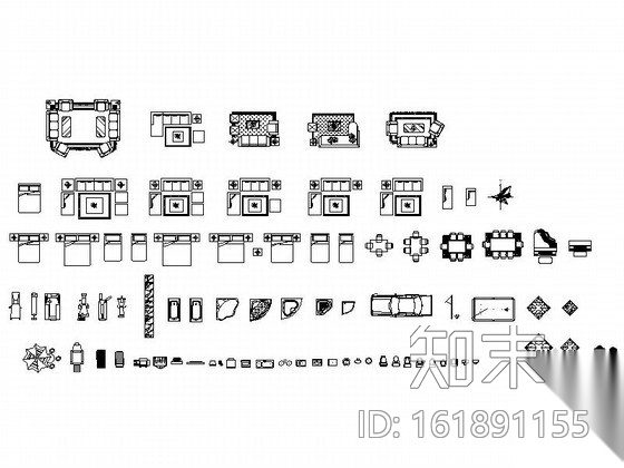 全套家装CAD图块下载施工图下载【ID:161891155】