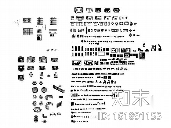 全套家装CAD图块下载施工图下载【ID:161891155】