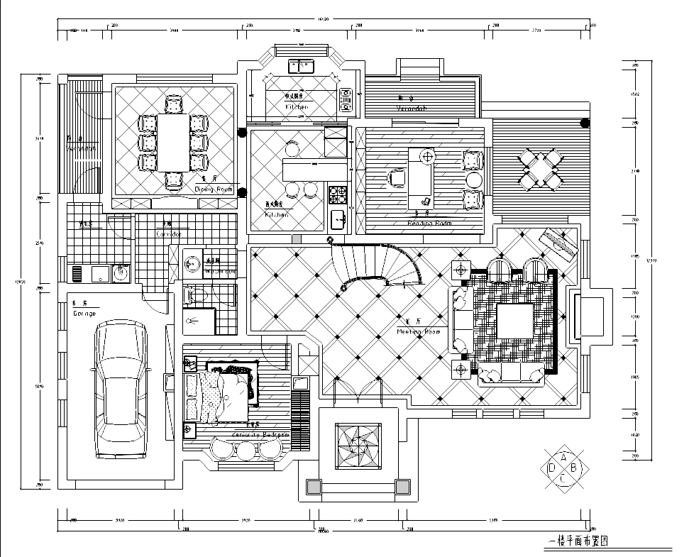 [湖南]某二层欧式别墅施工图及效果图施工图下载【ID:161689111】