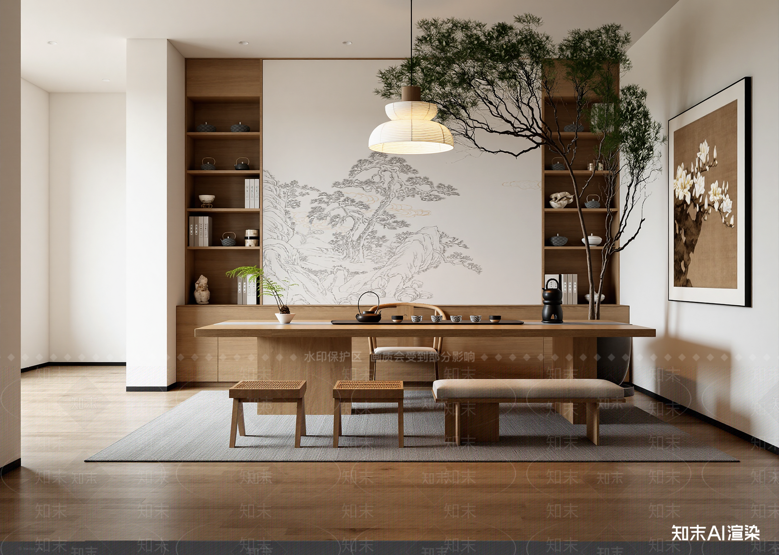 现代茶室3D模型下载【ID:1214672610】