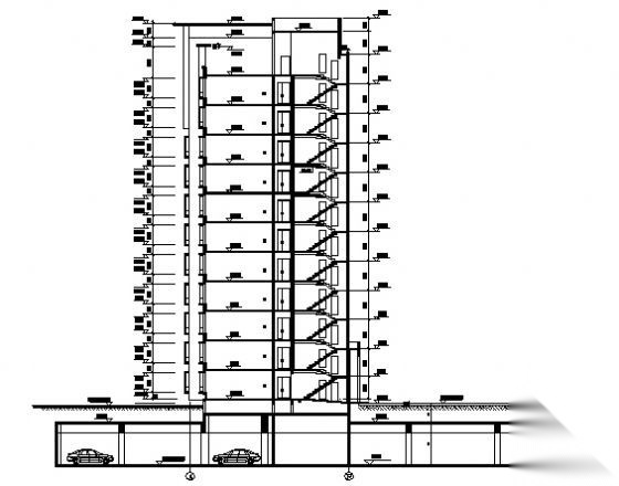 某十二层高层住宅楼建筑方案图（带跃层和地下车库）施工图下载【ID:165392166】