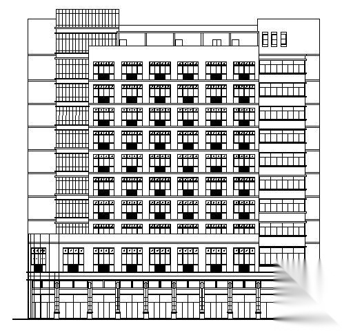 某十一层办公小高层建筑方案图cad施工图下载【ID:151396125】