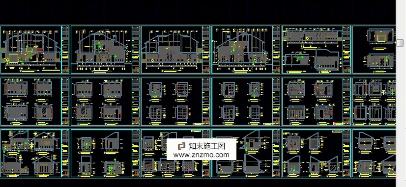 安徽芜湖凤鸣湖凤凰城玫瑰-J别墅精装修设计cad施工图下载【ID:36891664】