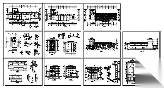 某三层稽征所本办公综合楼建方案图cad施工图下载【ID:151402148】