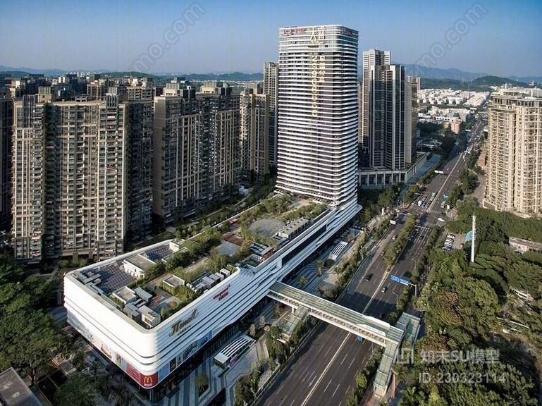 深圳中洲中央公园商业街SU模型下载【ID:230323114】
