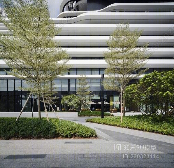深圳中洲中央公园商业街SU模型下载【ID:230323114】