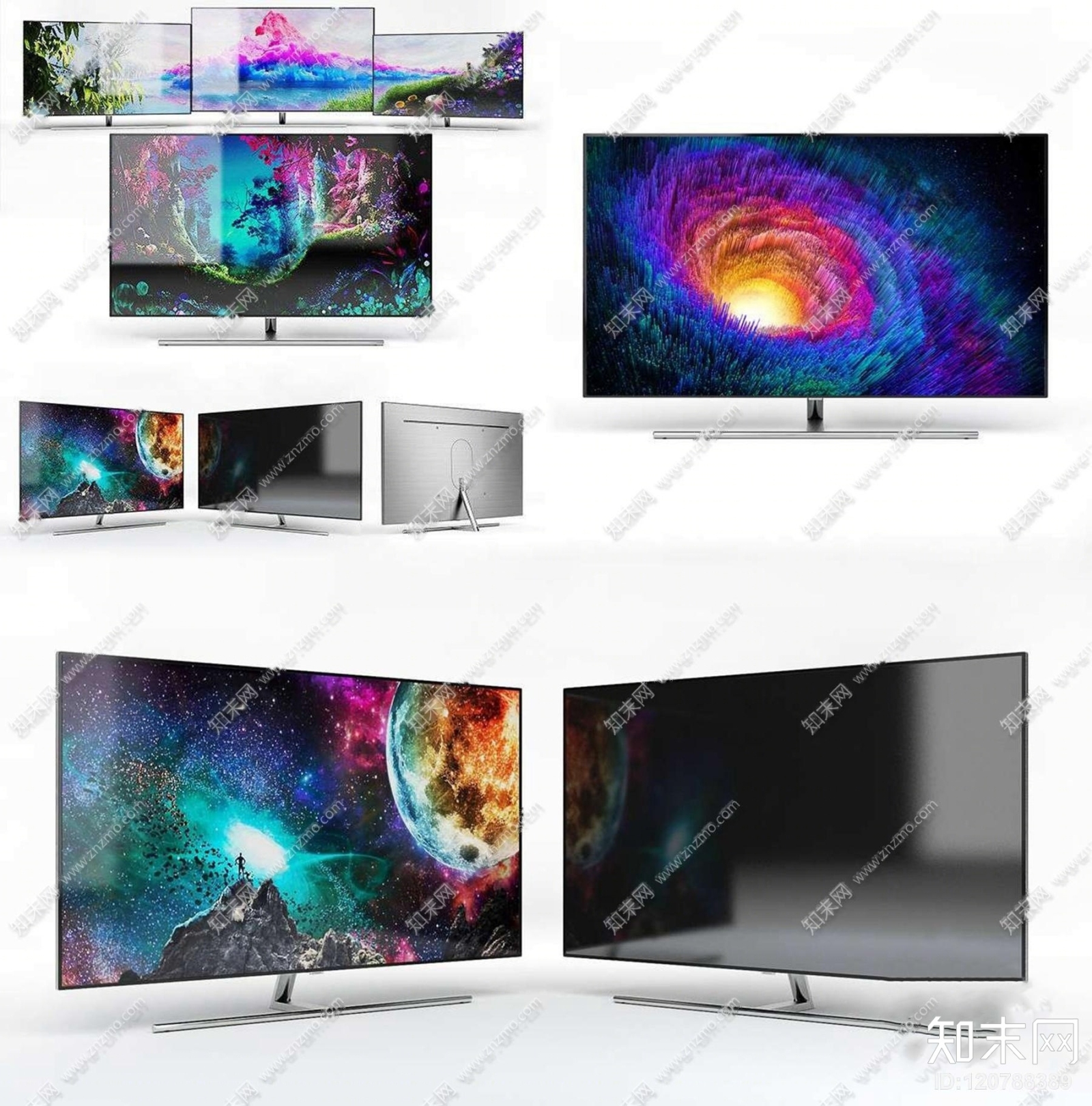 现代三星电视机组合3D模型下载【ID:120788389】