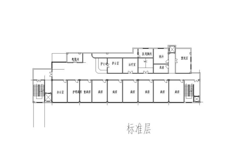 某综合性医院楼室内装修设计施工图及SU模型cad施工图下载【ID:160651119】