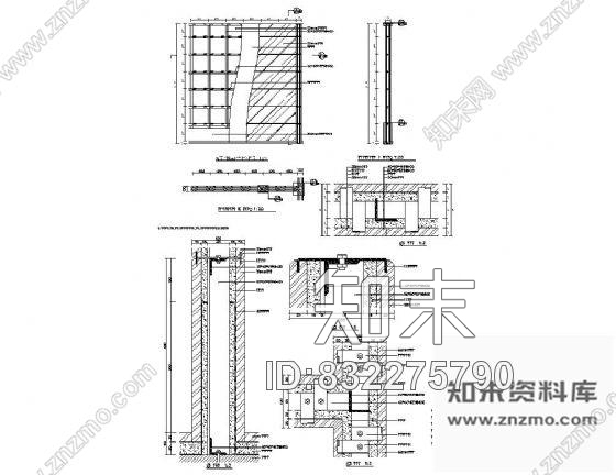 图块/节点石材墙体湿挂结构详图cad施工图下载【ID:832275790】