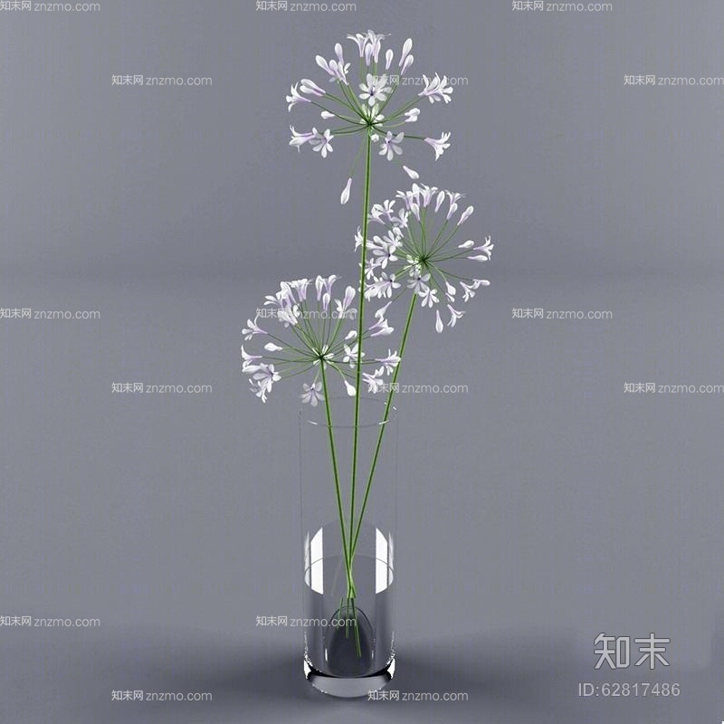 透明玻璃花瓶3D模型下载【ID:62817486】