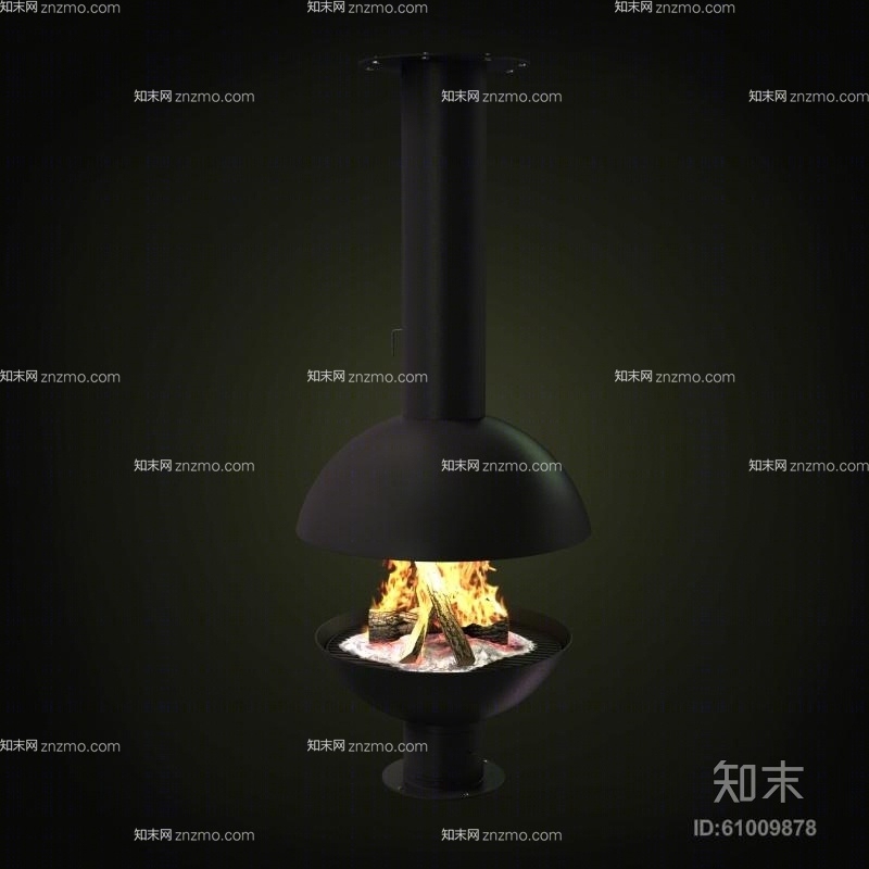 黑色铁艺壁炉3D模型下载【ID:61009878】