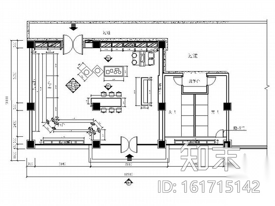 现代药商贸城虫草行店面设计装修施工图（含效果）cad施工图下载【ID:161715142】
